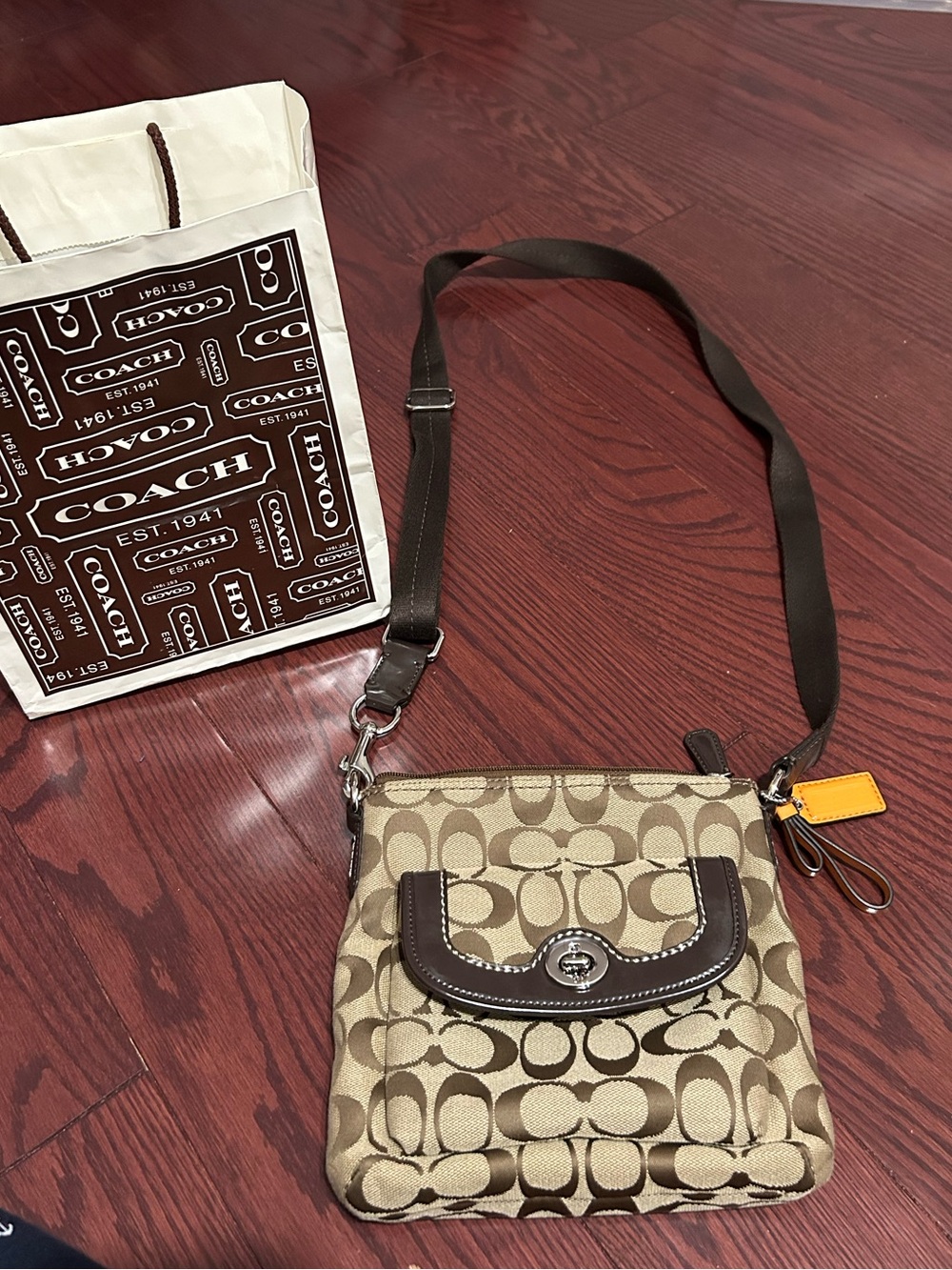 Vintage Coach Signature Pocket Swingpack 45026 - NEW/UNUSED